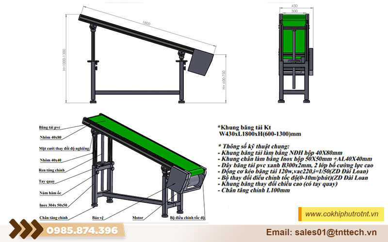 Cấu tạo băng tải PVC