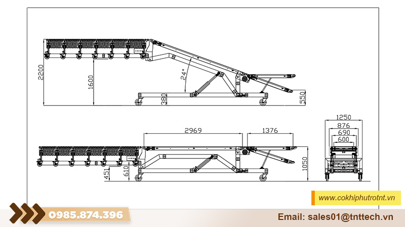 Cấu tạo của băng tải nâng hạ