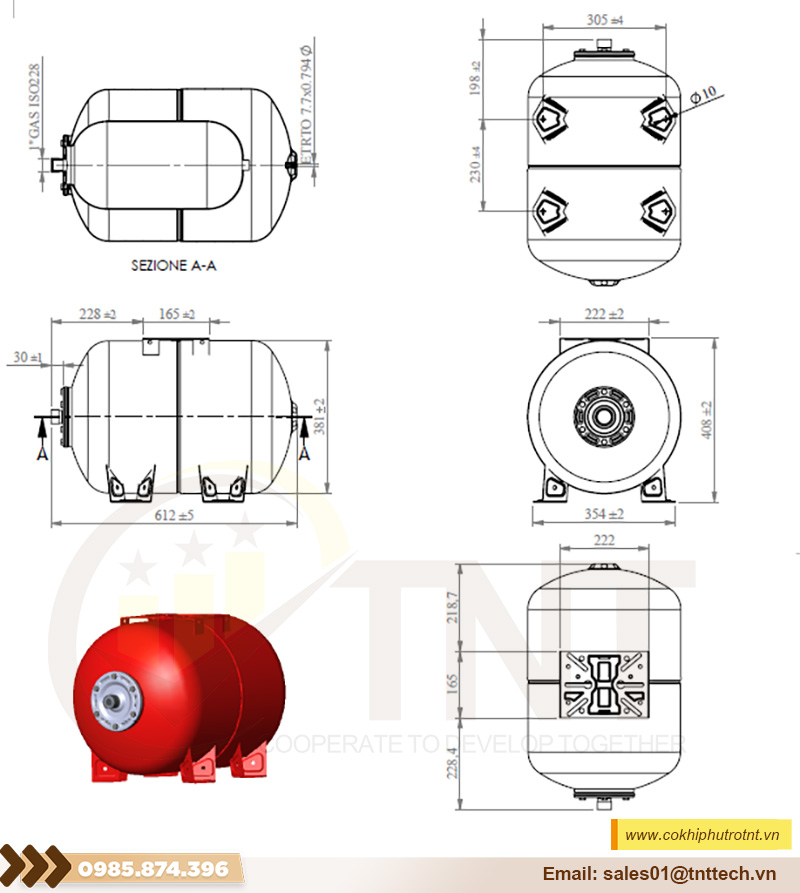 Thông số kĩ thuật bình tích áp