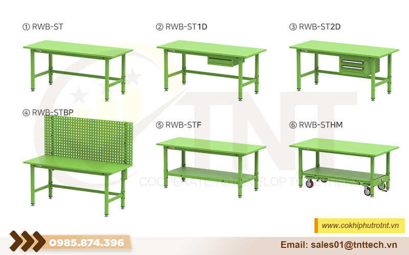 Các loại bàn thao tác khung thép