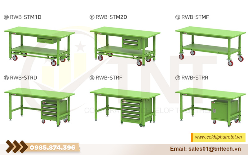 Các loại bàn thao tác khung thép