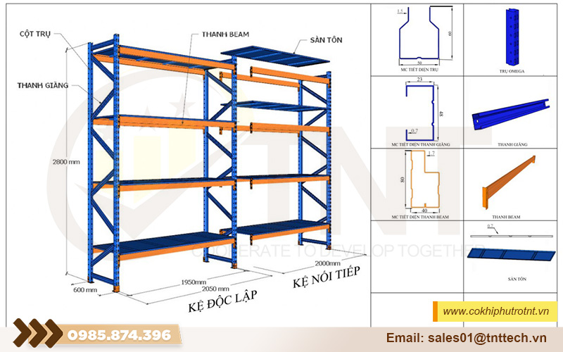 Cấu tạo kệ hạng nặng