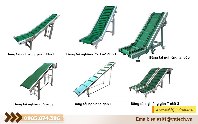 Các loại băng tải nghiêng