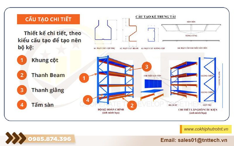 Cấu tạo giá kệ trung tải